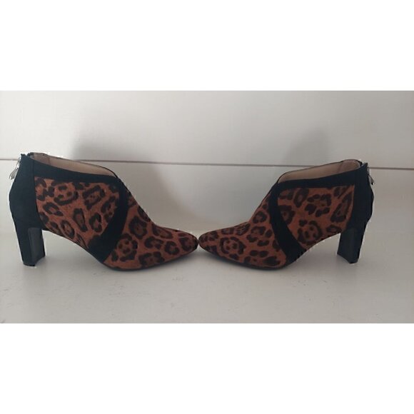 LifeStride Womens Glamour Leopard Ankle Boots Brown Black Pointed Toe/NWOB, Size - Picture 4 of 11